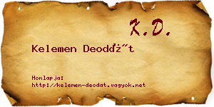 Kelemen Deodát névjegykártya